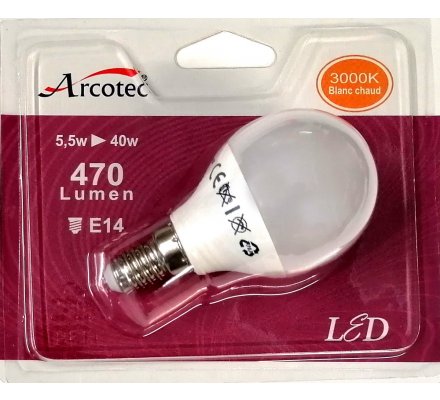 Ampoule LED sphère - E14 / 5,5W=40W