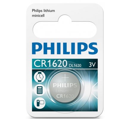 1 pile bouton Philips CR1620 - 3 v