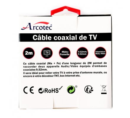 Câble TV coaxial 2M