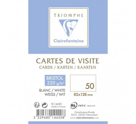 Cartes de visite x 50 - 82 x 220 g/m²