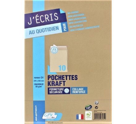Lot de 10 enveloppes kraft 229x324mm