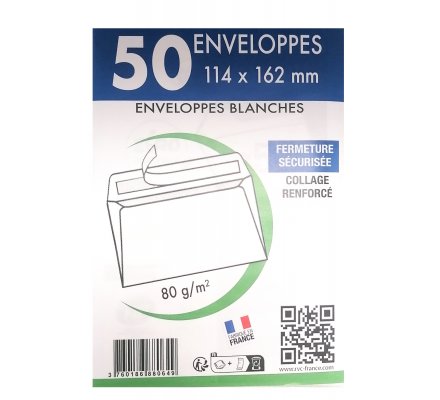 Lot de 50 enveloppes - 114 x 162 mm