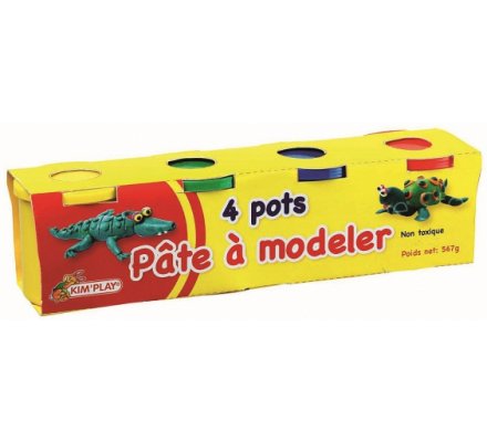 Lot de 4 pots de pâte à modeler - Kim'play