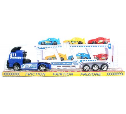 Camion de transport + 6 voitures - 39cm