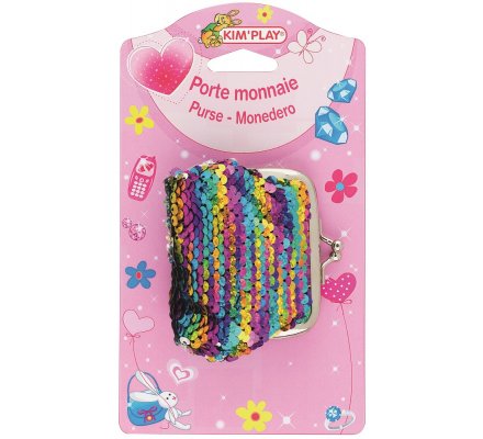 Porte-monnaie à paillettes colorées