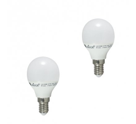 Lot de 2 ampoules LED sphère - E14 / 4,5W=30W