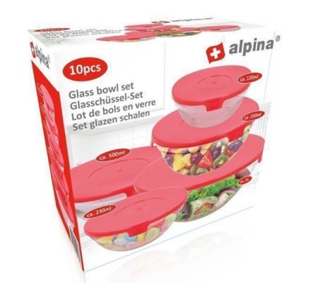 Lot de 5 boites en verre