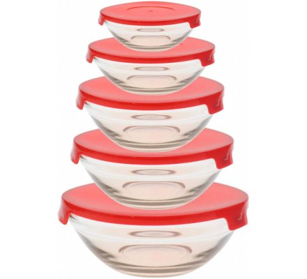 Lot de 5 boites en verre