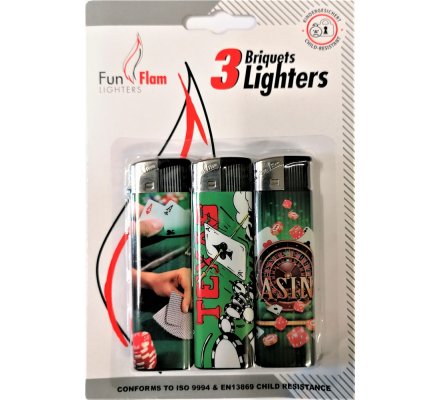 Lot de 3 briquets électroniques "CASINO"