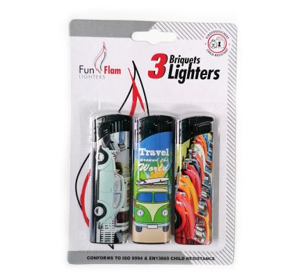Lot de 3 briquets électroniques "RIDE"