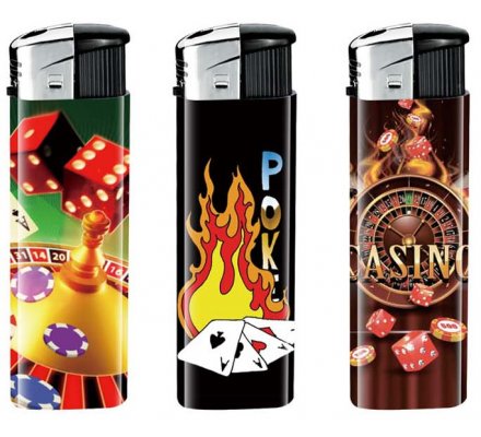 Lot de 3 briquets électroniques "CASINO"