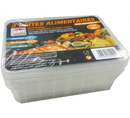 Boîtes alimentaires 1,10 Litre x 3