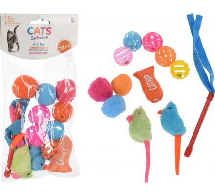 Lot de 12 jouets pour chat