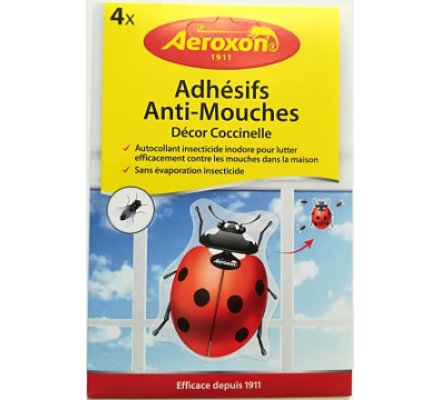 4 adhésifs Anti-Mouches décor "papillon ou coccinelle"