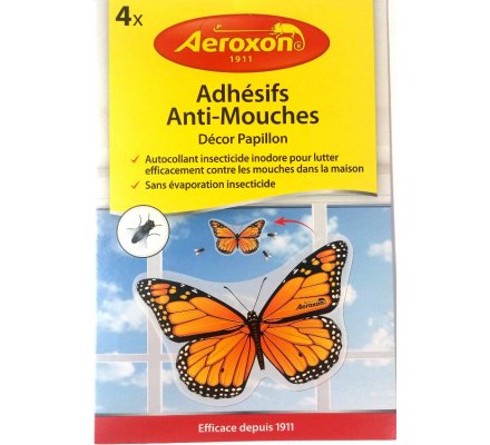 4 adhésifs Anti-Mouches décor "papillon ou coccinelle"