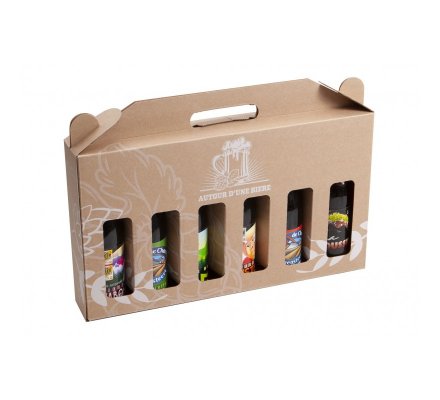 Coffret carton kraft pour 6 bouteilles