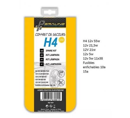 Coffret lampes de secours H4 12V