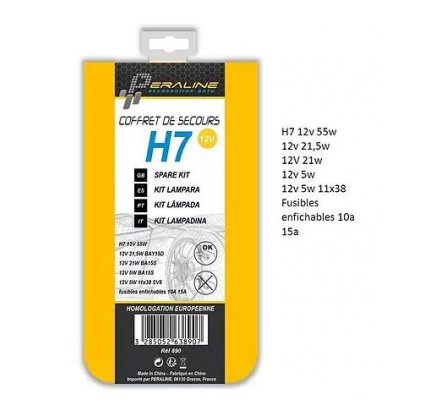 Coffret lampes de secours H7 12V