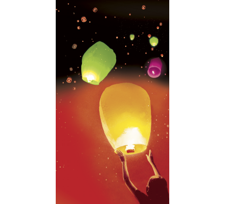 Lanterne volante colorée