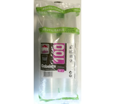 Gobelets réutilisables 20 cl x 100