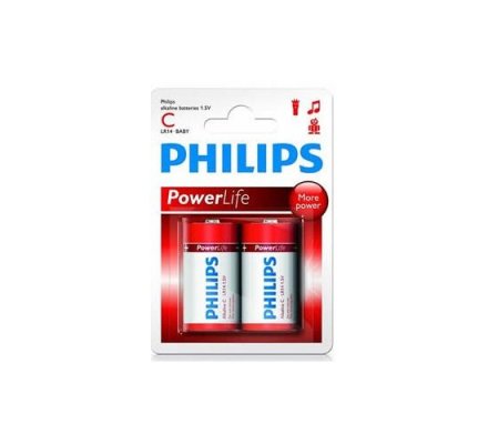 2 piles Alkaline Philips R14