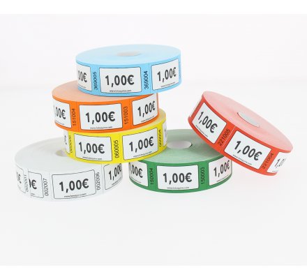 Ticket stand valeur 1 € - Rouleau de 1000