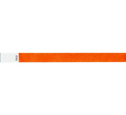 100 bracelets d'identification ''tyvek'' / orange fluo