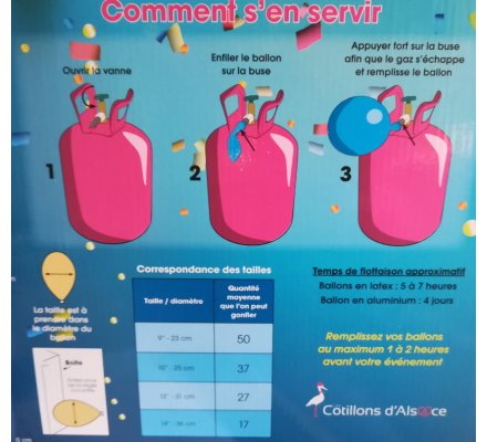 Bonbonne hélium 50 ballons