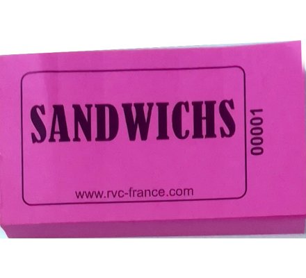 Carnet de 100 tickets "Sandwichs"