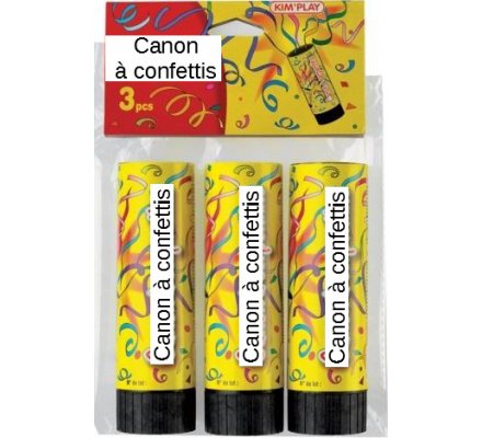 3 canons à confettis