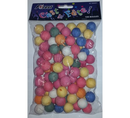 Sachet 100 boules cotillons